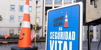 Concepción es la nueva parada del cono sonriente de 5 metros que recorre el país promoviendo la seguridad vial