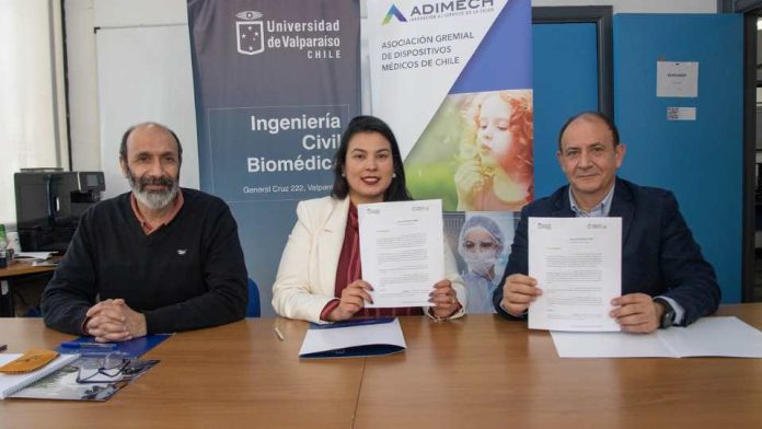 Con Escuela de Ingeniería Biomédica (ICB) U. de Valparaíso firma convenio con ADIMECH para desarrollo de dispositivos médicos