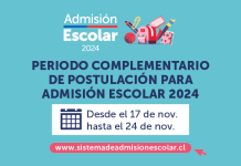 Sistema de Admisión Escolar (SAE): Comenzó el Período Complementario de postulación, que estará abierto hasta el 24 de noviembre 