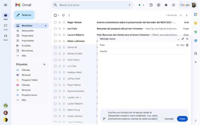 Google Ayúdame a escribir Gemini en Workspace ahora disponible en español para ayudarte a escribir en Gmail y Google Docs