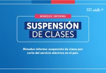 Mineduc informa suspensión de clases debido a Estado de Emergencia Mineduc informa suspensión de clases debido a Estado de Emergencia ante corte masivo de energía eléctrica en el país