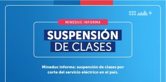 Mineduc informa suspensión de clases debido a Estado de Emergencia ante corte masivo de energía eléctrica en el país