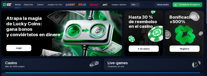 Lucky Star Casino: un comienzo rápido para los jugadores de Chile. Bonificación por inscripción