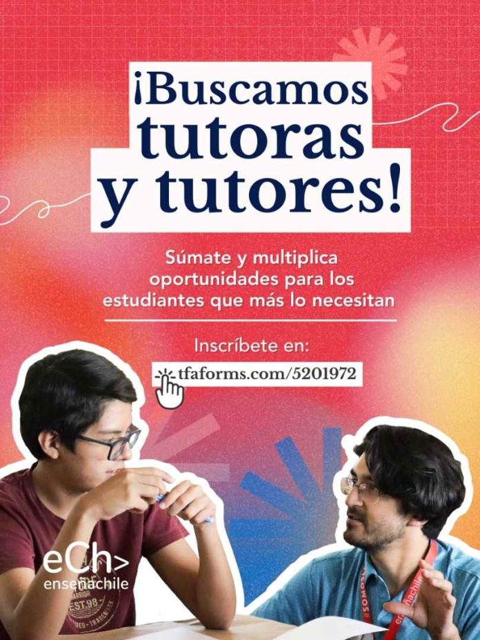 Enseña Chile busca tutores para enseñar en colegios de alta vulnerabilidad
