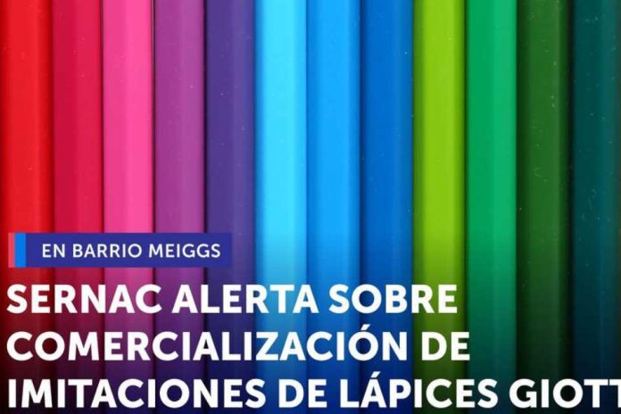 SERNAC alerta sobre comercialización de imitaciones de lápices Giotto en Barrio Meiggs