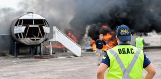 Simulacro de accidente aéreo movilizó a cerca de 100 estudiantes en el Aeropuerto Diego Aracena