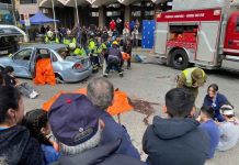 simulacro de colisión vehicular transforma la plaza de armas en un escenario de aprendizaje y prevención